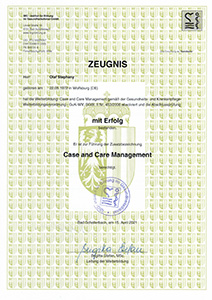 Zeugnis - Case and Care Management
